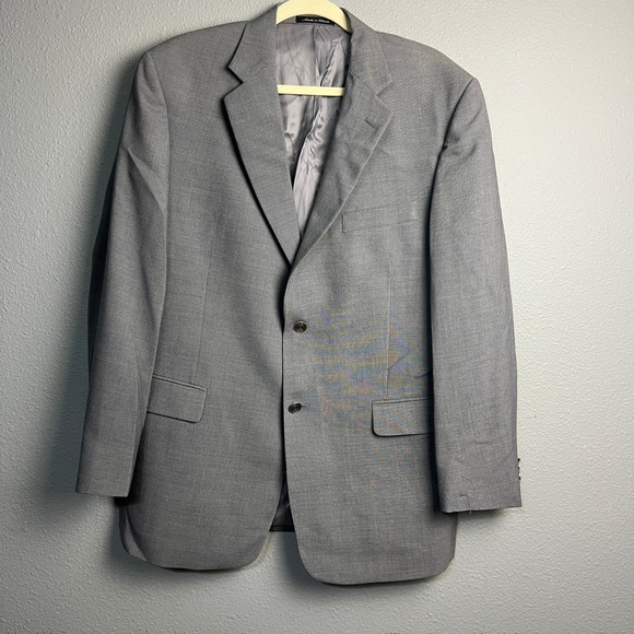 Vtg Nicklaus Dillard's Mens Gray Two Button Blazer Sport Coat Size 42‎ Regular